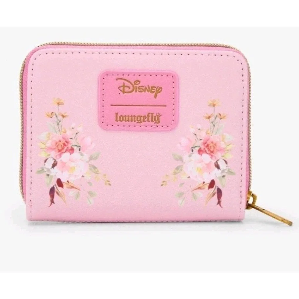 NWT Loungefly Disney Princesses Belle Ariel Tiana‎ Mulan Group Floral Zip Wallet